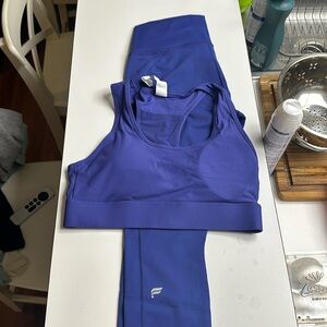 Fabletics PowerHold® High-Waisted Legging 7/8 and Bra in size M, color Indigo